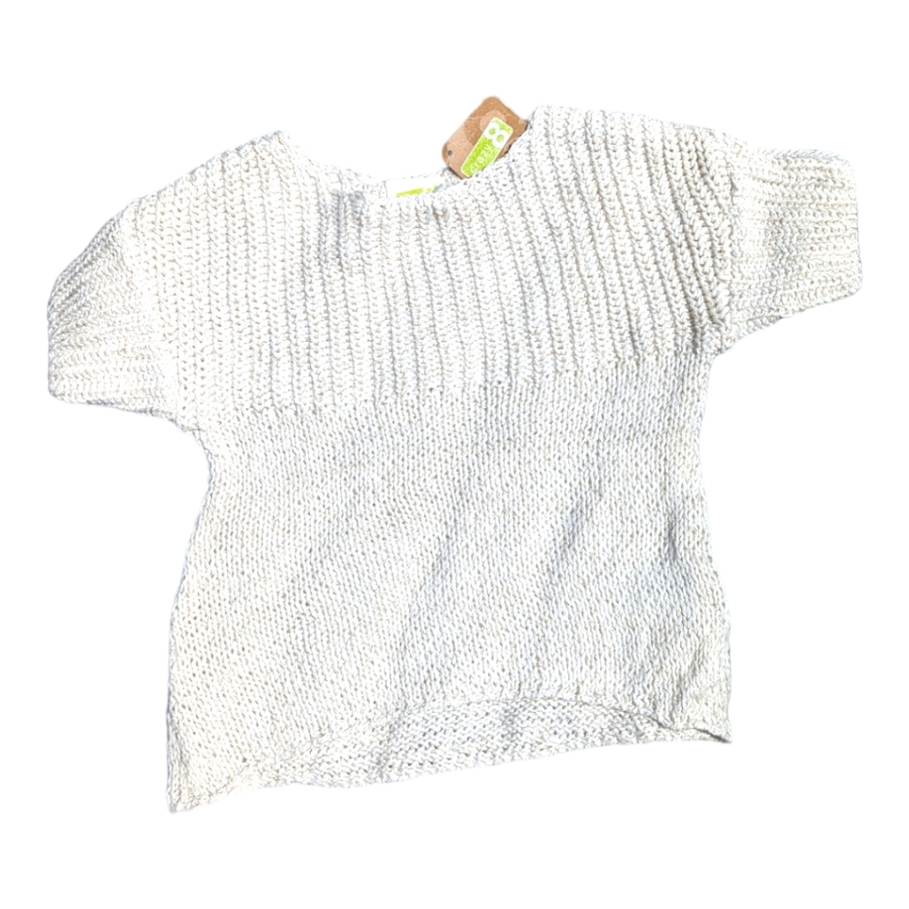 Crazy 8 Girls 2T White/Gold Knit Short Sleeve Sweater